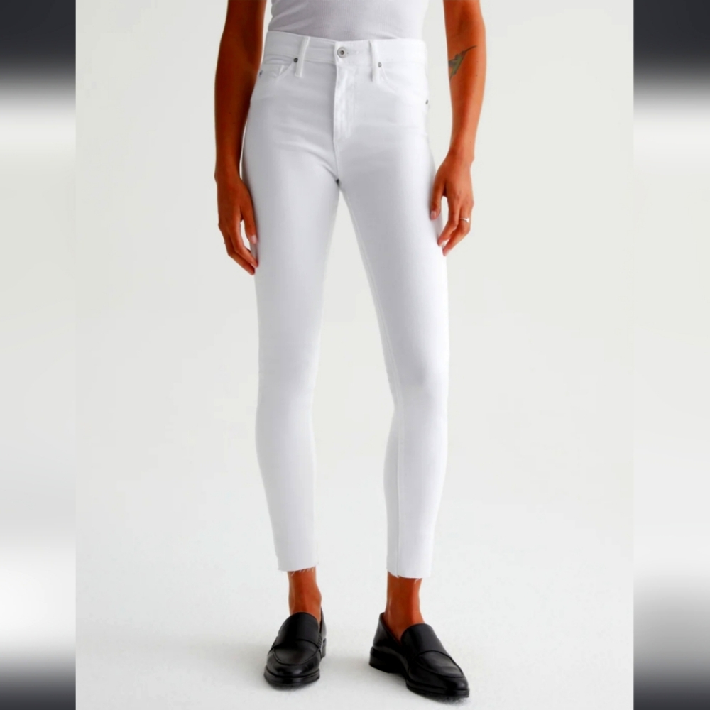 AG Adriano Goldschmied White The Farrah Skinny Ankle high-rise size 27R